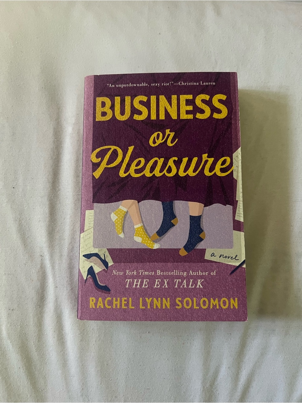 Business or Pleasure by Rachel Lynn Solomon - Purple & Yellow Paperback